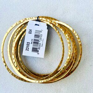 Vintage Cookie Lee hammered gold bracelets